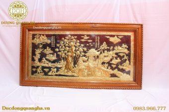 TRANH ĐỒNG QUÊ ĐỒNG VÀNG SƠN ĐEN 1M7X90