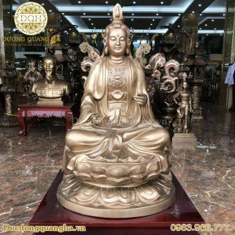 TƯỢNG THẾ CHÍ BỒ TÁT ĐỒNG ĐỎ CAO 90CM