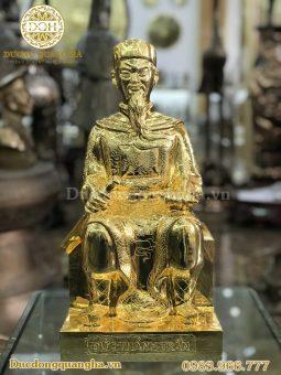 TƯỢNG ĐỨC THÁNH TRẦN CAO 42CM MẠ VÀNG 24K