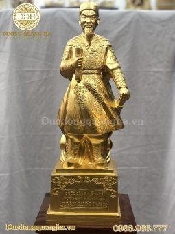 TƯỢNG TRẦN HƯNG ĐẠO CAO 60CM THIẾP VÀNG  9999