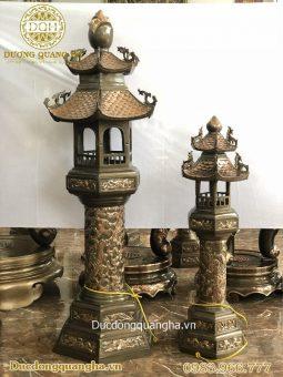 ĐÈN THỜ ĐỒNG ĐỎ CAO 1M40