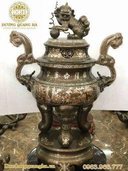 LƯ HƯƠNG ĐỒNG ĐỎ KHẢM TAM KHÍ 1M40