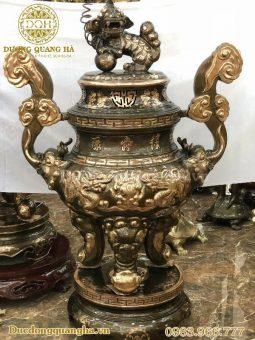 LƯ HƯƠNG ĐỒNG ĐỎ RỒNG NỔI CAO 1M20