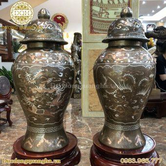 ĐÔI CHÓE ĐỒNG ĐỎ KHẢM TAM KHÍ CAO 90CM