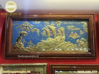 TRANH THUẬN BUỒM XUÔI GIÓ NỀN XANH 1M7x90CM