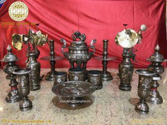 BỘ NGŨ SỰ 60 ĐỒNG ĐỎ KHẢM TAM KHÍ VÀ PHỤ KIỆN