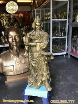 TƯỢNG QUAN VÂN TRƯỜNG ĐỒNG VÀNG 60CM