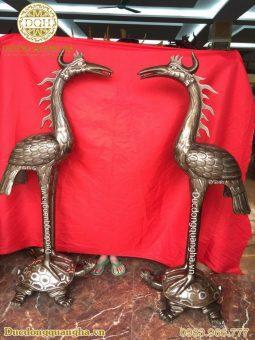 HẠC ĐỒNG ĐỎ CAO 1M50 KHẢM TAM KHÍ