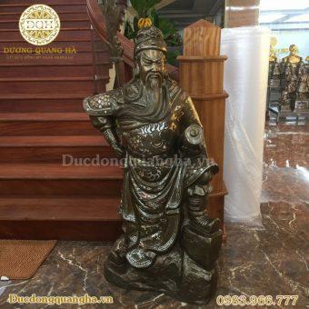 TƯỢNG QUAN VÂN TRƯỜNG KHẢM TAM KHÍ 1M20