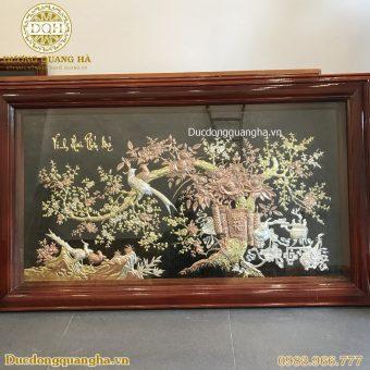 TRANH VINH HOA PHÚ QUÝ ĐỒNG ĐỎ 1M25x80