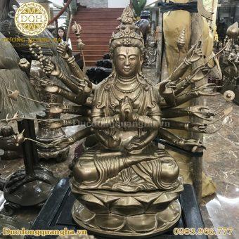 TƯỢNG PHẬT CHUẨN ĐỀ ĐỒNG ĐỎ CAO 81CM