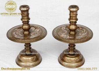 NẾN THỜ ĐỒNG ĐỎ KHẢM TAM KHÍ