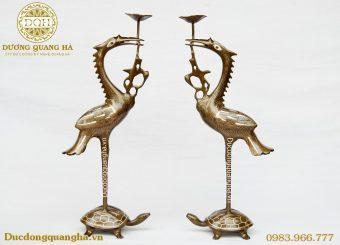 HẠC ĐỒNG ĐỎ CAO 50CM KHẢM TAM KHÍ