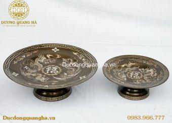 MÂM ĐỒNG ĐỎ KHẢM TAM KHÍ