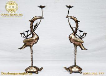 HẠC THỜ ĐỒNG ĐỎ SEN LƯNG CAO 60CM