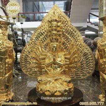 TƯỢNG PHẬT THIÊN THỦ THIÊN NHÃN 1M17 MẠ VÀNG 24K