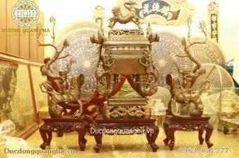 BỘ ĐỈNH TRÚC ĐỒNG ĐỎ KHẢM TAM KHÍ 1M1