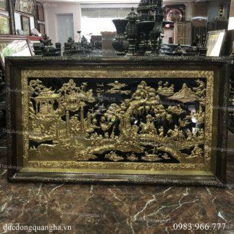 TRANH VINH QUY BÁI TỔ THIẾP VÀNG 9999 KHUNG ĐỒNG 2M3X1M2