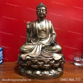 TƯỢNG PHẬT A DI ĐÀ ĐỒNG ĐỎ CAO 46CM