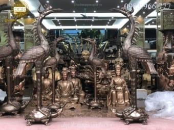 ĐÔI HẠC ĐỒNG ĐỎ CẠO MÀU CAO 2M2