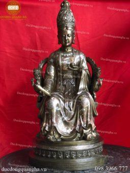 TƯỢNG MẪU CỬU TRÙNG THIÊN ĐỒNG ĐỎ CAO 81CM