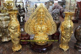 LỌ LỘC BÌNH RỒNG NỔI MẠ VÀNG 24K CAO 1M2