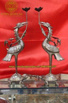 ĐÔI HẠC ĐỒNG ĐỎ KHẢM NGŨ SẮC