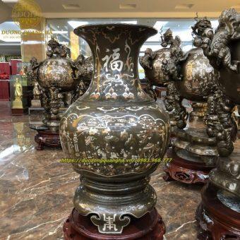 LỌ LỘC BÌNH KHẢM TAM KHÍ CAO 81CM