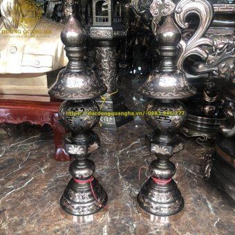 ĐÈN THỜ BẰNG ĐỒNG ĐỎ CẠO MÀU CAO 97CM