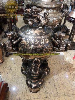 ĐỈNH CẦU BẰNG ĐỒNG ĐỎ CẠO MÀU CAO 90CM