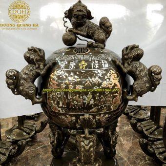 ĐỈNH CẦU KHẢM TAM KHÍ KHẢM 1 CHỮ VÀNG CAO 1M5