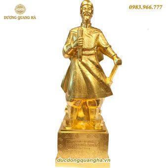 TƯỢNG TRẦN HƯNG ĐẠO DÁT VÀNG 9999 CAO 70CM