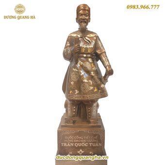 TƯỢNG TRẦN HƯNG ĐẠO KHẢM NGŨ SẮC CAO 70CM