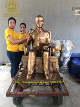 TƯỢNG CHÂN DUNG NHÀ GIÁO CAO 1M55 BẰNG ĐỒNG ĐỎ