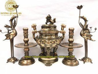 BỘ NGŨ SỰ ĐỒNG ĐỎ SÒI CHỨ VIỆT CẠO MÀU CAO 45CM