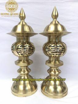 ĐÔI ĐÈN ĐỒNG VÀNG CATTUT CAO 60CM