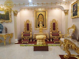 QUẢ TRỐNG ĐỒNG ĐƯỜNG KÍNH 60CM DÁT VÀNG 9999