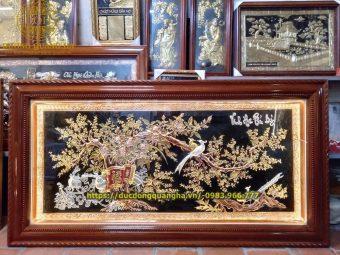 TRANH VINH HOA PHÚ QUÝ 2M3X1M2 KHUNG GỖ HƯƠNG