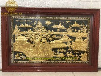 TRANH CỘI NGUỒN QUÊ HƯƠNG DÁT VÀNG 9999