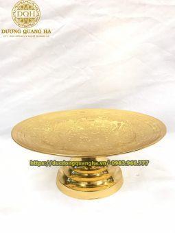 MÂM BỒNG ĐƯỜNG KÍNH 30CM ĐỒNG ĐỎ DÁT VÀNG 9999