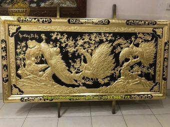 TRANH NGỌC ĐƯỜNG PHÚ QUÝ KHUNG ĐỒNG DÁT VÀNG 9999