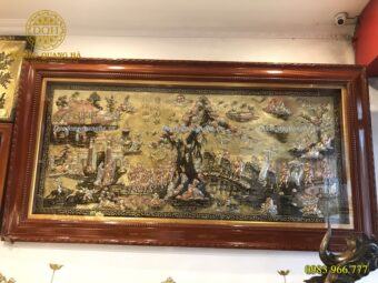 TRANH ĐỒNG QUÊ KHUNG GỖ CHÒ CHỈ