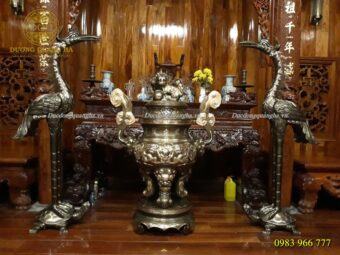 LƯ HƯƠNG ĐỒNG ĐỎ PHỚT 1M5 ĐÔI HẠC 1M9