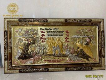 TRANH MỪNG THỌ KHUNG ĐỒNG