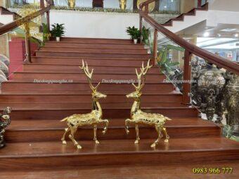 TƯỢNG HƯƠU SAO ĐỒNG ĐỎ MẠ VÀNG 24K