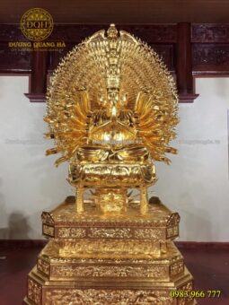 TƯỢNG ĐỨC THIÊN THỦ THIÊN NHÃN MẠ VÀNG 24K