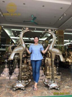 HẠC ĐỒNG ĐỎ HUN GIẢ CỔ CAO 1M9