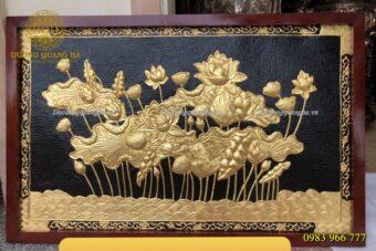 TRANH HOA SEN DÁT VÀNG 9999