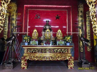 TƯỢNG BÁC GIÁP + ĐÔI HẠC THỜ + TƯỢNG PHẬT TAM THÁNH