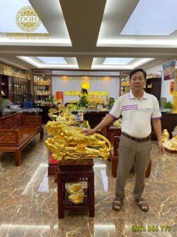 TƯỢNG HỔ ĐỒNG ĐỎ DÁT VÀNG 9999